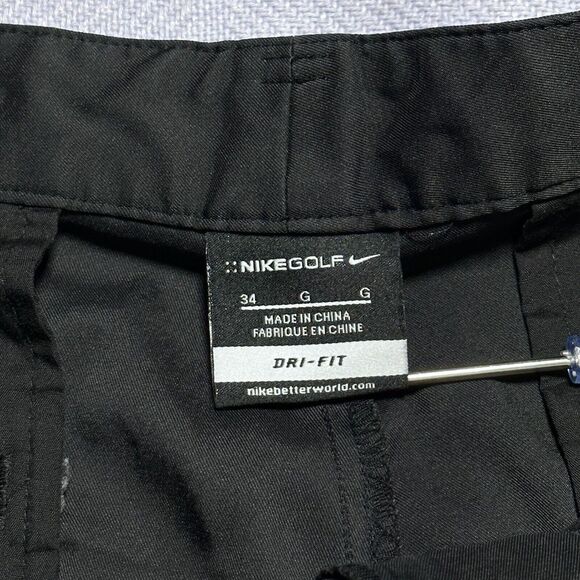 Nike Golf Dri-FIT Performance Polyester Stretch Black Golfing Shorts Size 34‎ - Picture 2 of 13
